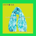 new fashion long blue viscose ladies scarf shawl with sevral color print